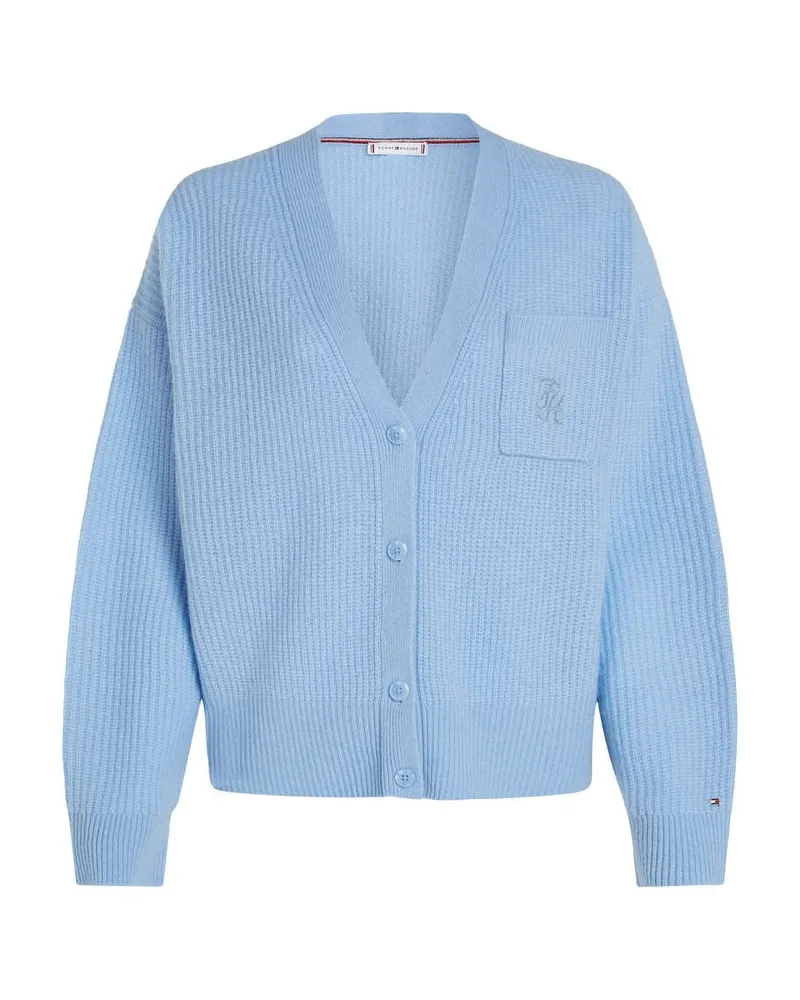 Tommy Hilfiger Damen Strickjacke aus Wolle Aqua