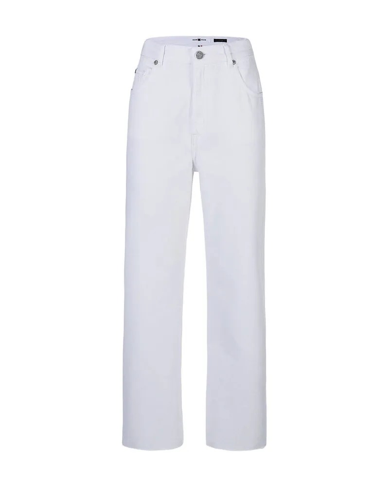 Riani Damen Jeans Straight Fit Weiss