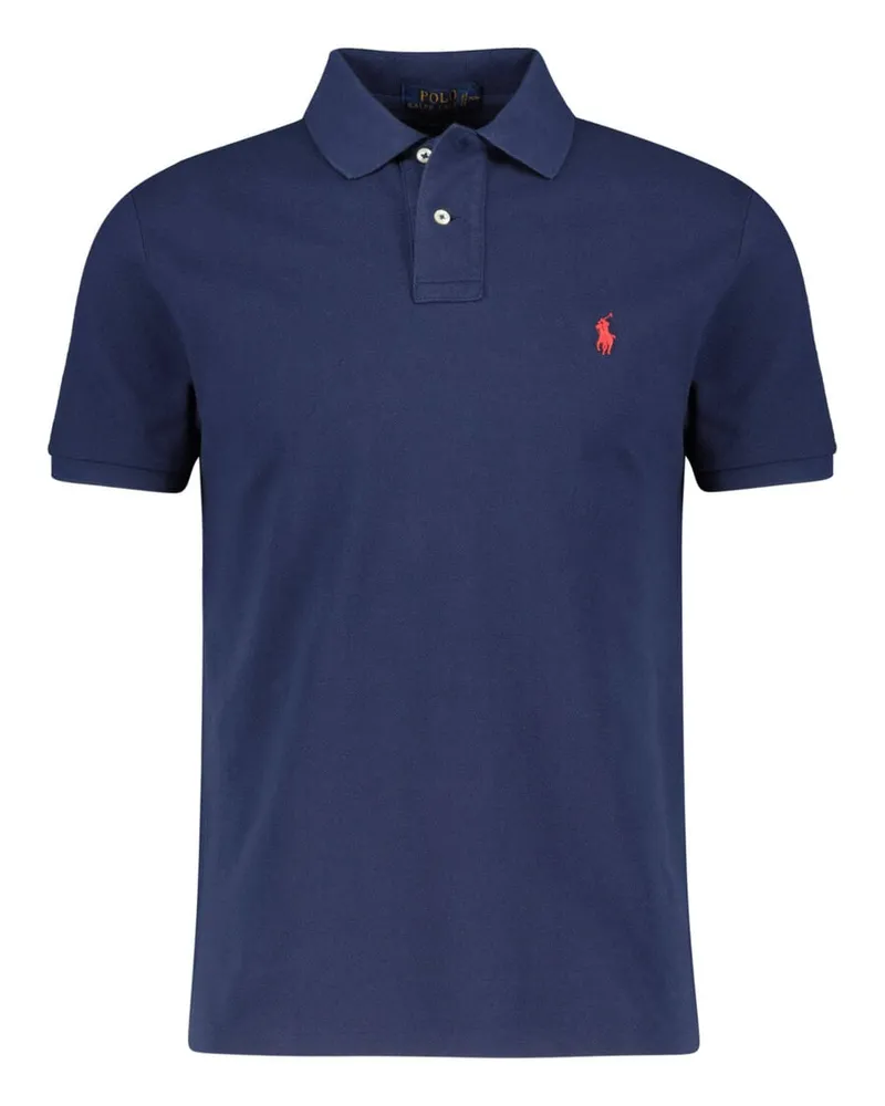 Ralph Lauren Herren Poloshirt Custom Slim Fit Kurzarm Marine