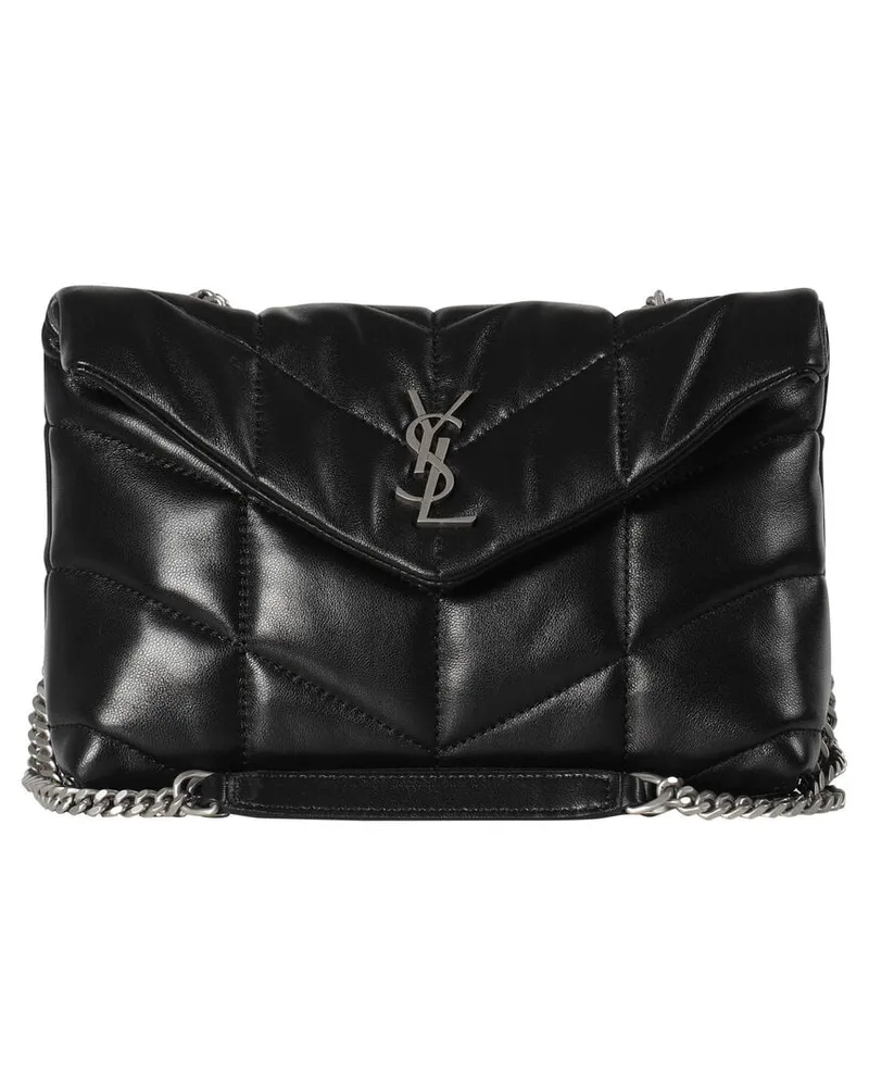 Saint Laurent Damen Schultertasche MINI BAG MONO Schwarz