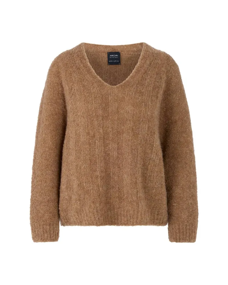 Marc Cain Damen Strickpullover mit Alpaka und Wolle Camel