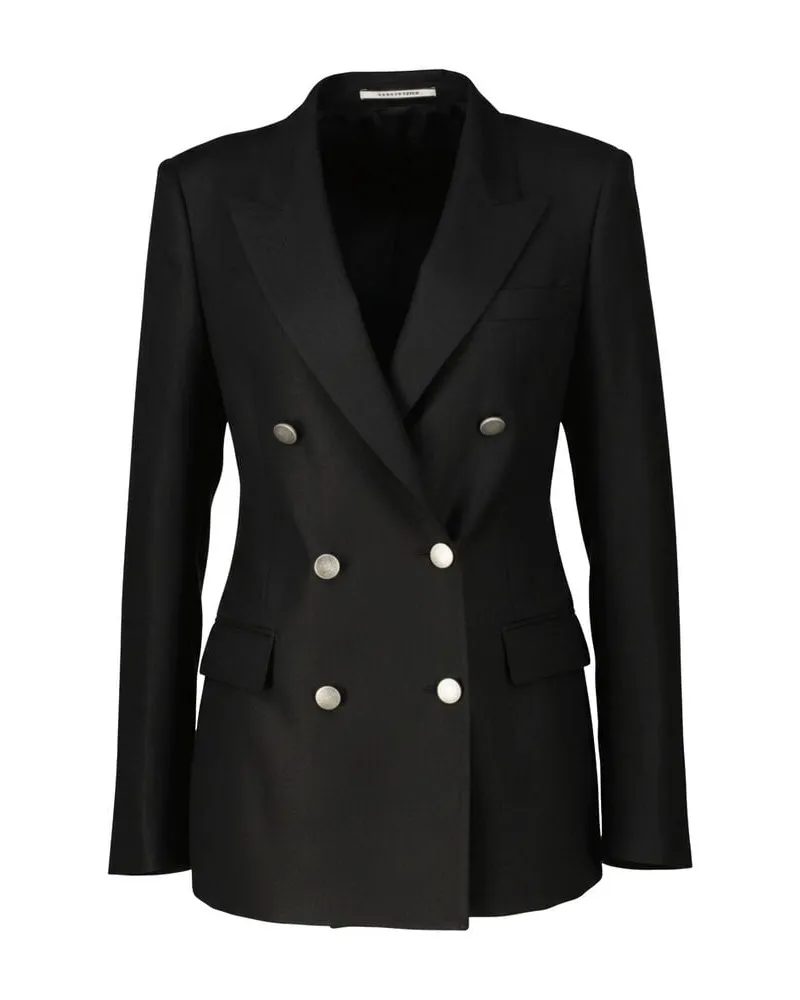 Tagliatore Damen Blazer aus Leinen J-PARIGI Schwarz