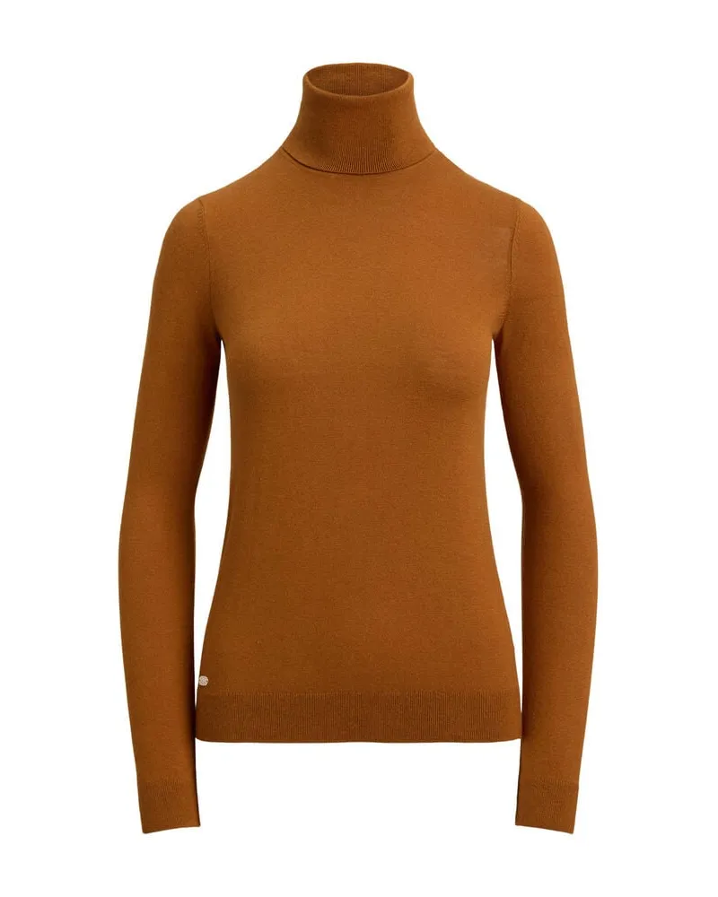 Ralph Lauren Damen Rollkragenpullover mit Maulbeerseide Safran