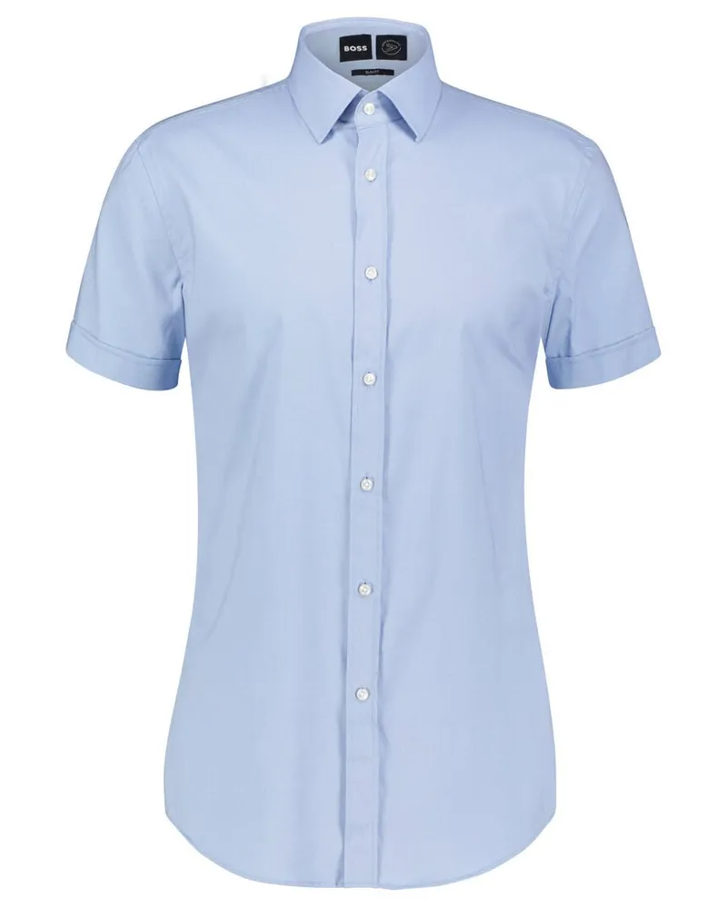 HUGO BOSS Herren Hemd P-HANK-KENT-SH-C-214 Slim Fit Blau