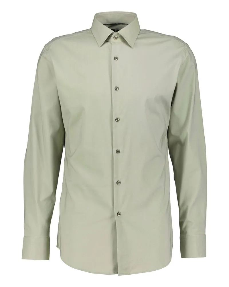 HUGO BOSS Herren Jerseyhemd H-HANK-KENT-C1-222 Slim Fit Langarm Khaki