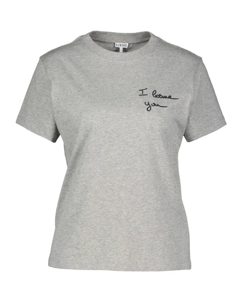 Loewe Damen T-Shirt aus Baumwolle Grau