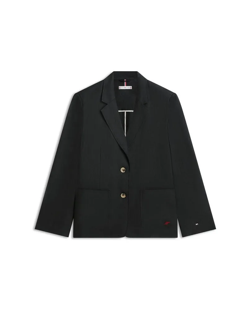 Tommy Hilfiger Damen Blazer aus Leinenmix Schwarz