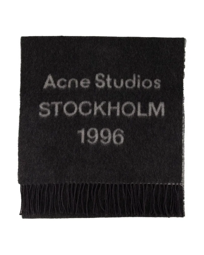 Acne Studios Damen Schal aus Wolle Schwarz
