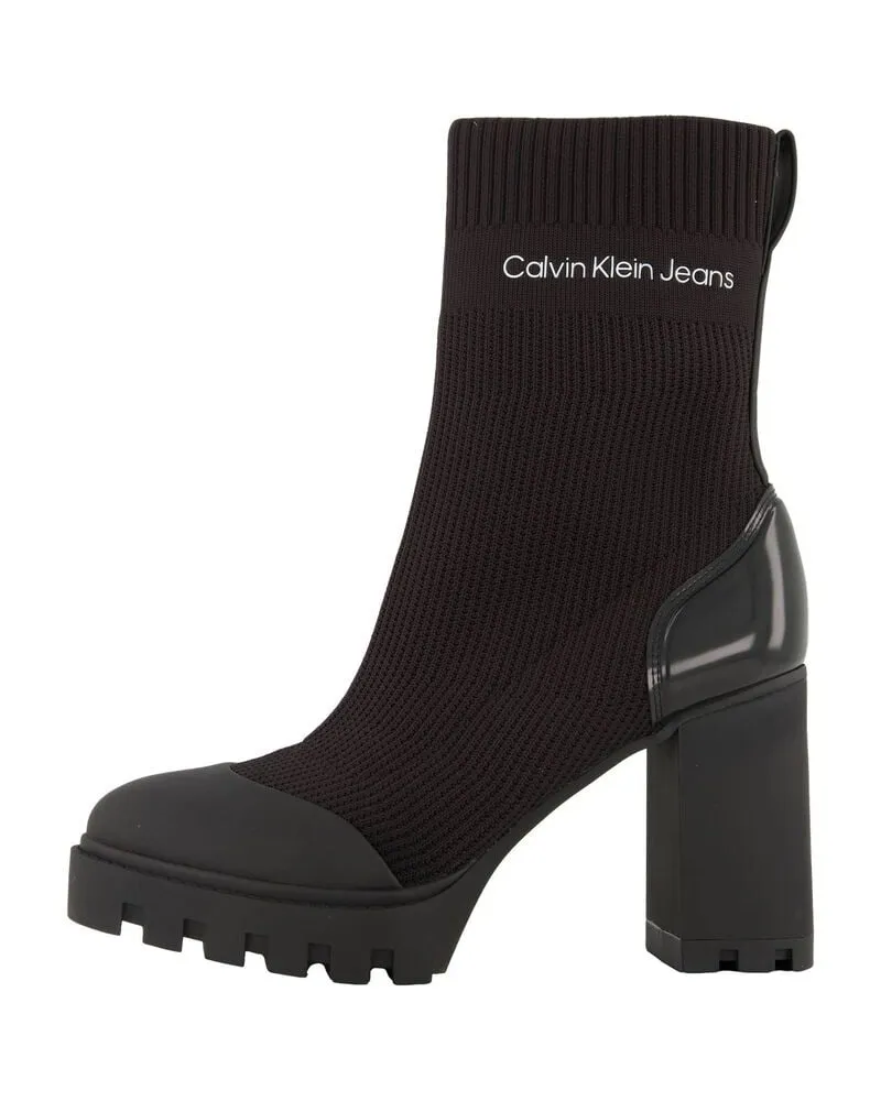 Calvin Klein Damen Boots PLATTFORM KNIT Schwarz