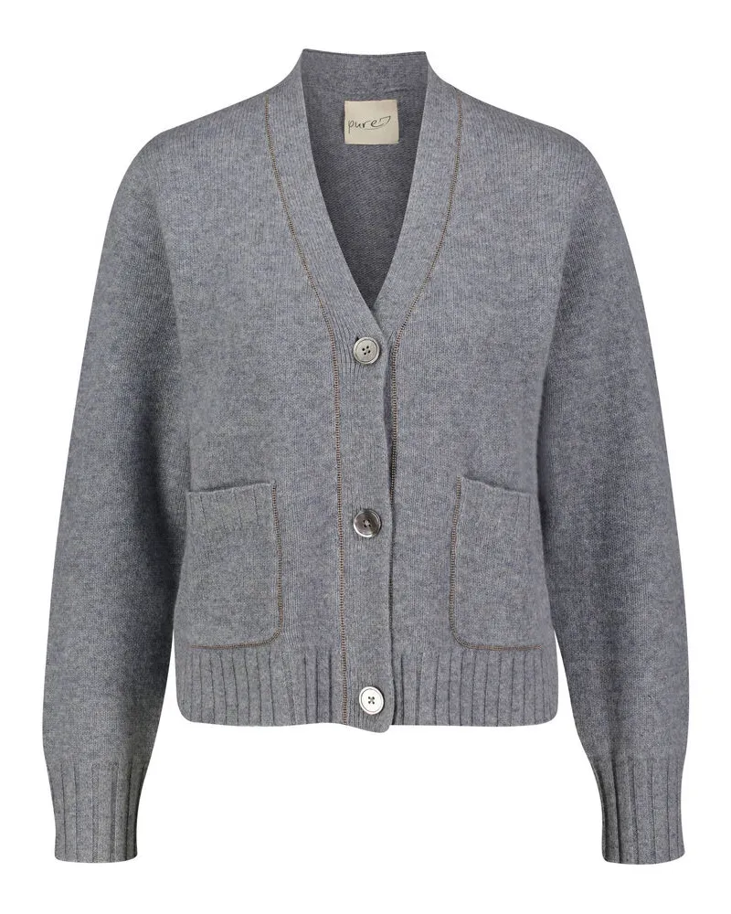 pure Damen Strickjacke aus Kaschmir Grau