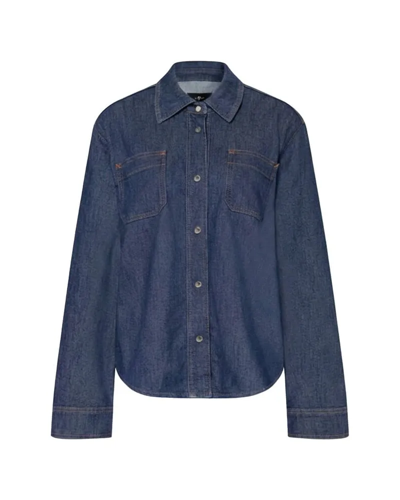 7 for all mankind Damen Jeansbluse UTILITY CLASSIC Darkblue