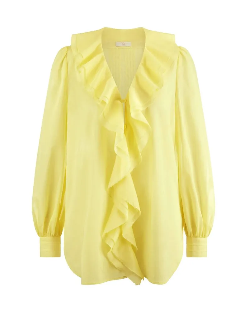 Riani Damen Bluse mit Volants Platin