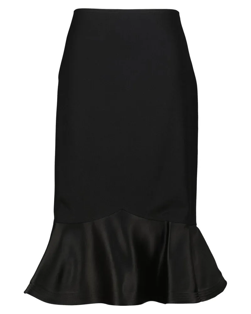 Fendi Damen Midirock aus Grain de Poudre Schwarz