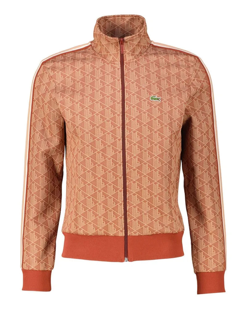 Lacoste Herren Sweatjacke mit Monogramm-Print Orange