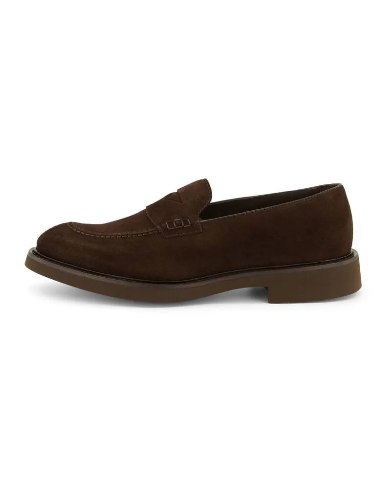 Doucal´s Herren Loafer aus Veloursleder MOCCASSINO PENNY Braun