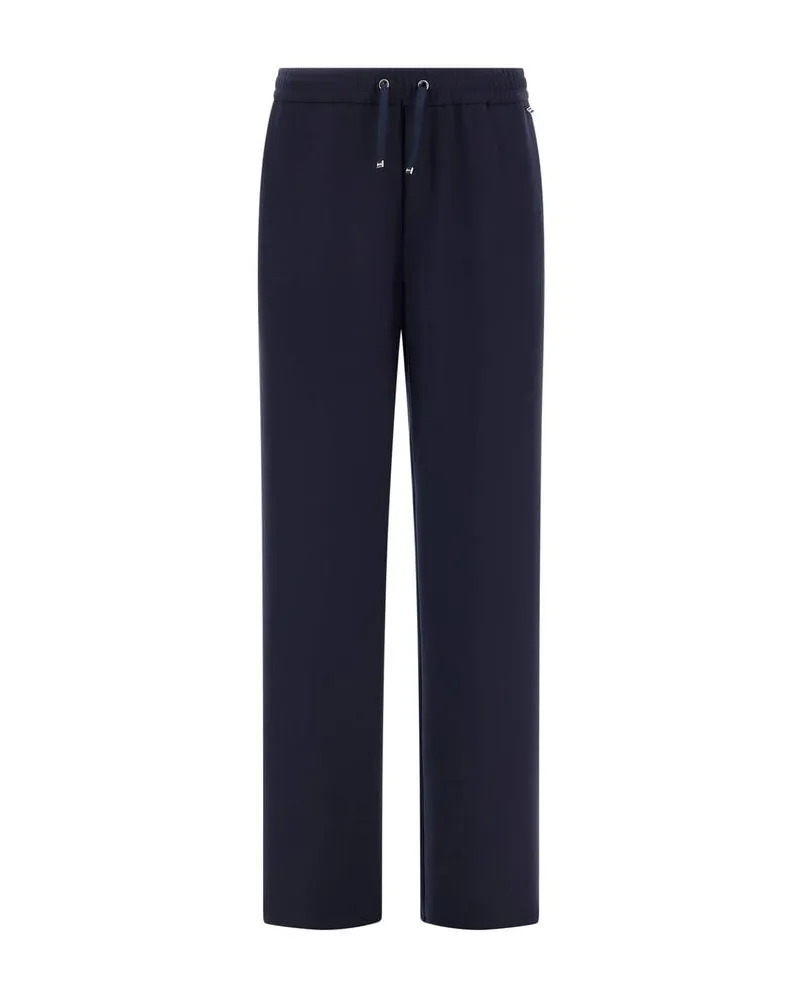 Herno Damen Hose aus Crepe Satin Marine