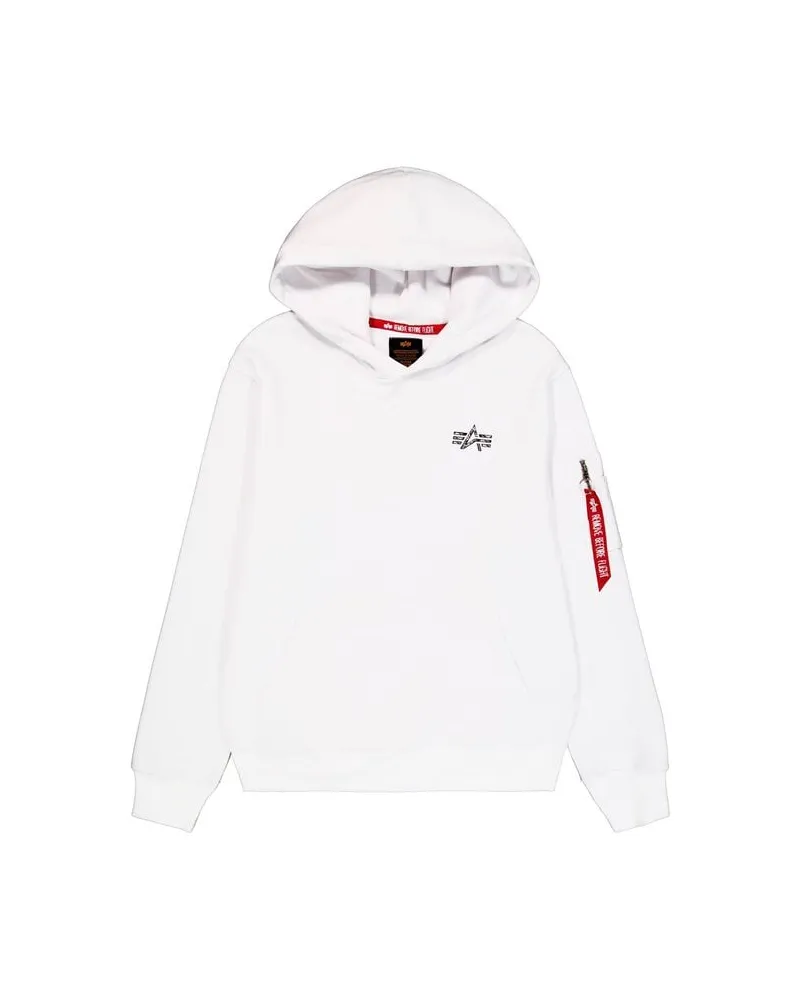 Alpha Industries Herren Hoodie SIGNATURE BP Regular Fit Weiss