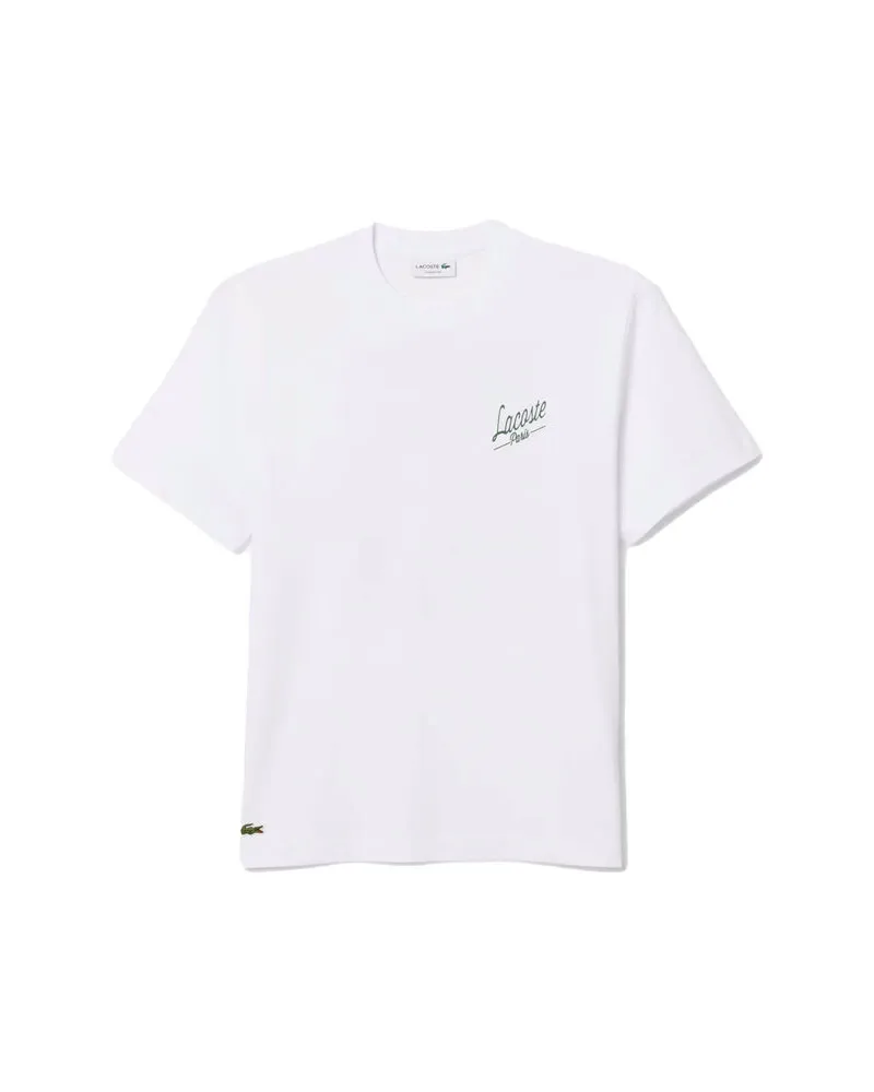 Lacoste Herren T-Shirt aus Baumwolljersey Classic Fit Weiß