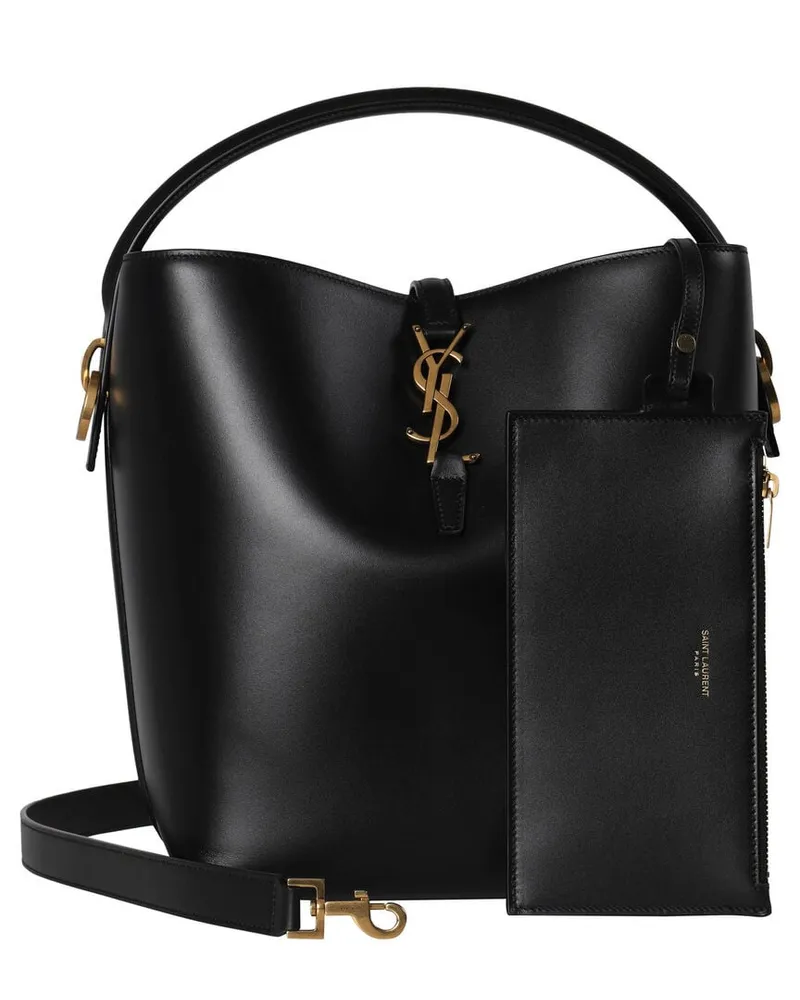 Saint Laurent Damen Beuteltasche aus Kalbsleder LE 37 MEDIUM Schwarz