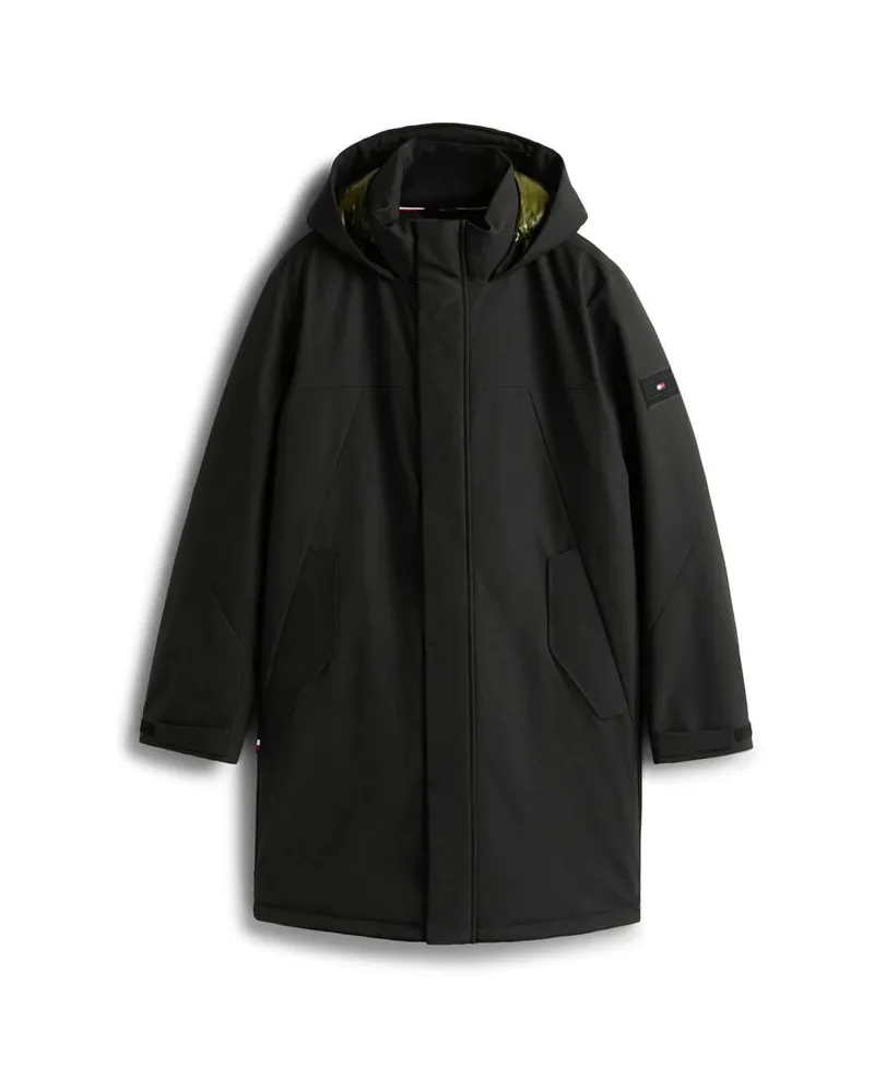 Tommy Hilfiger Herren Parka TECH HOODED PADDED PARKA aus recyceltem Polyester Schwarz