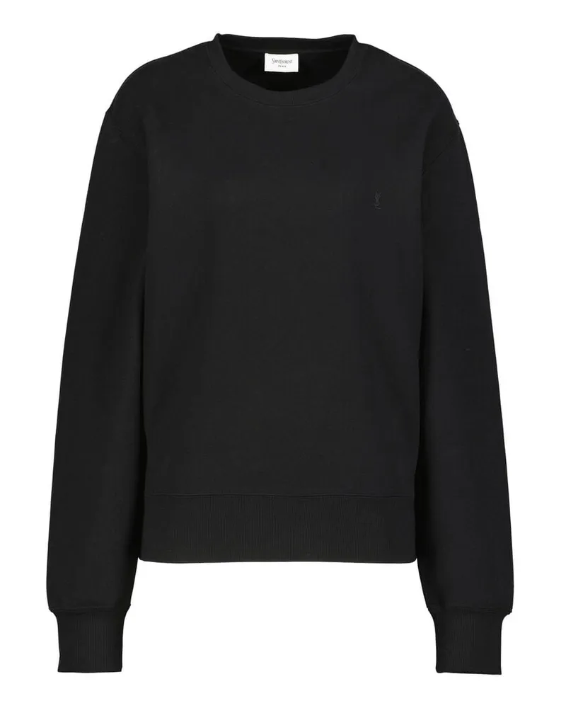Saint Laurent Damen Sweatshirt aus Baumwolle AVEC BRO Schwarz