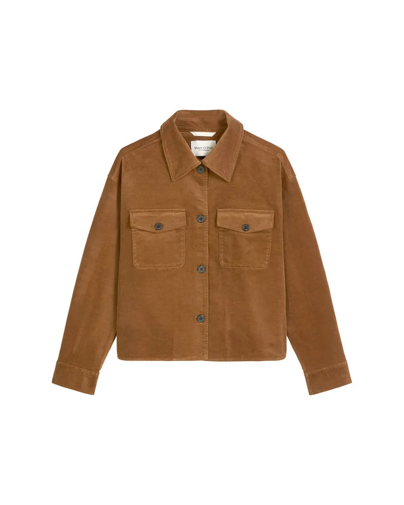 Marc O'Polo Damen Hemdjacke aus Cord Braun