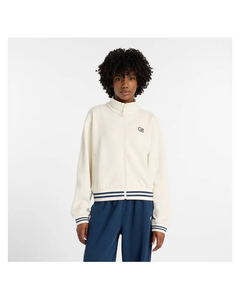 New Balance Damen Sweatjacke POST SEASON PIQUE TRACK JACKET Creme