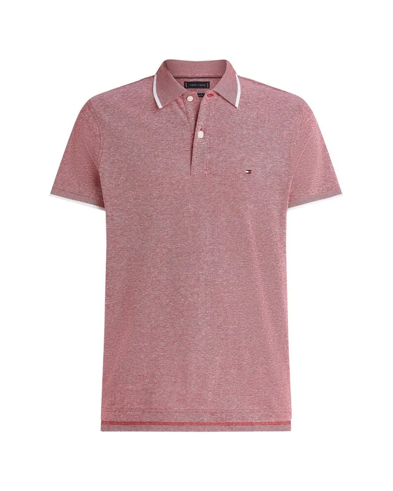 Tommy Hilfiger Herren Poloshirt mit Leinen LINEN REG POLO Rot