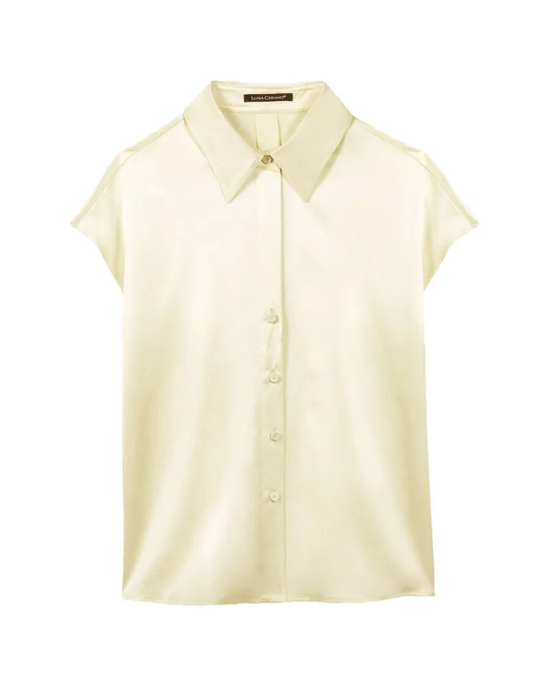 Luisa Cerano Damen Blusentop aus Seide Sand
