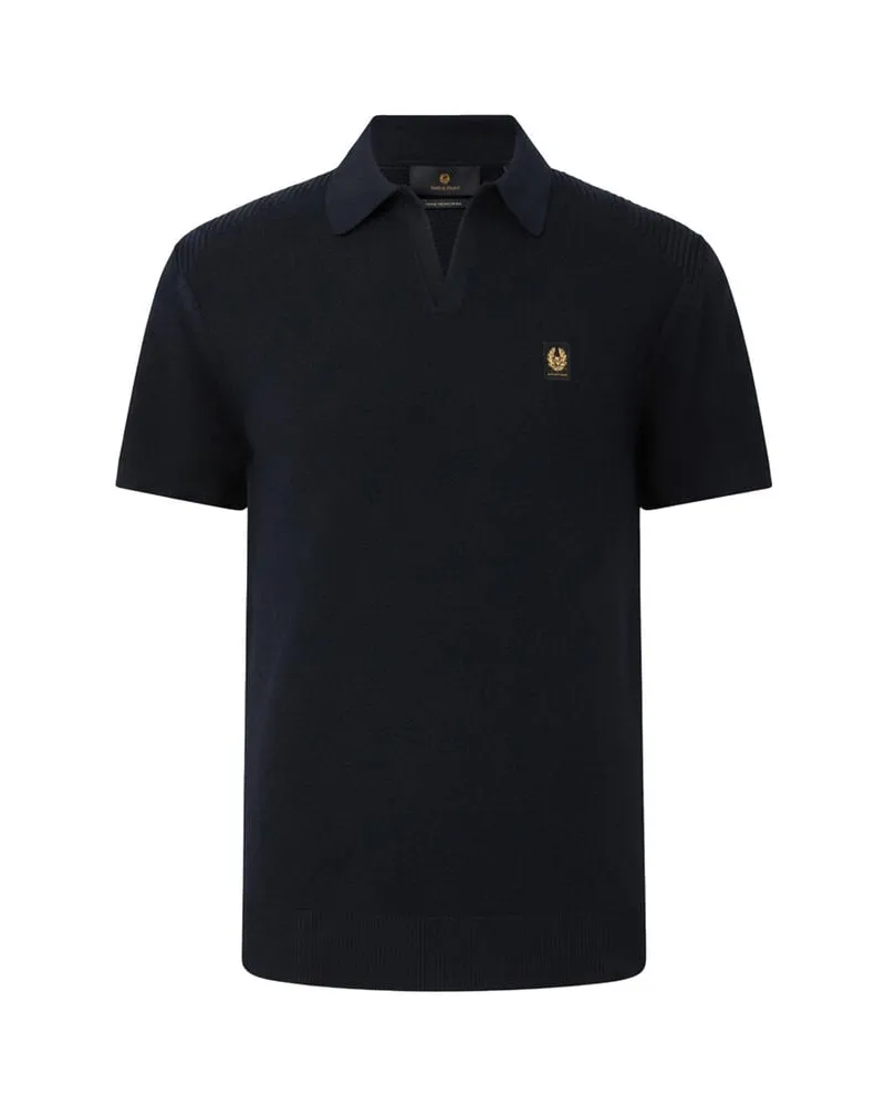 Belstaff Herren Strick-Poloshirt Marine