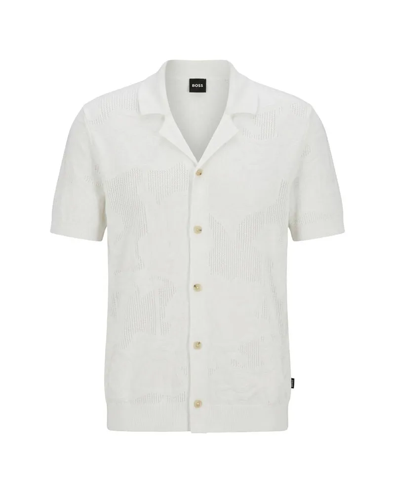 HUGO BOSS Herren Strickjacke C-NOY Weiss