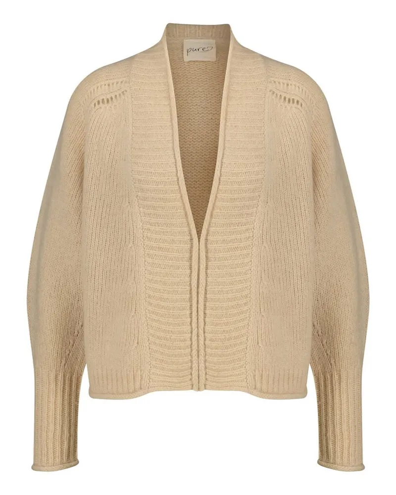 pure Damen Strickjacke aus Wolle und Kaschmir Sand