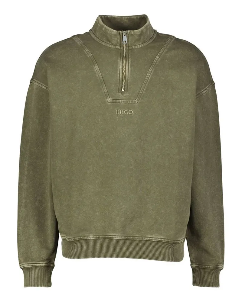 HUGO BOSS Herren Sweatshirt NEBUZIP Grün