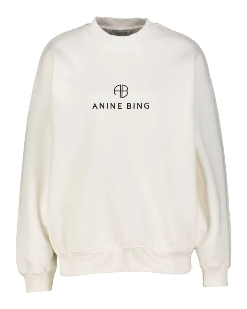 Anine Bing Damen Sweatshirt JACI MONOGRAM Offwhite