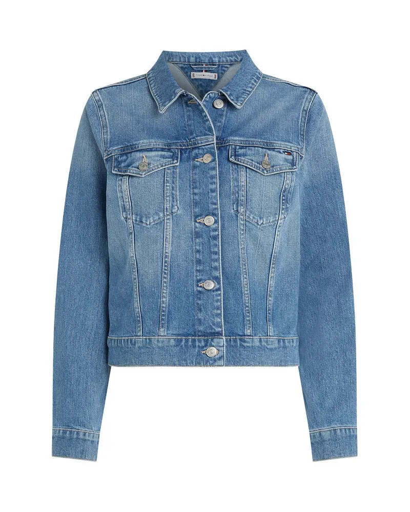 Tommy Hilfiger Damen Jeansjacke DENiM SLIM JACKET UMA Slim Fit Blue