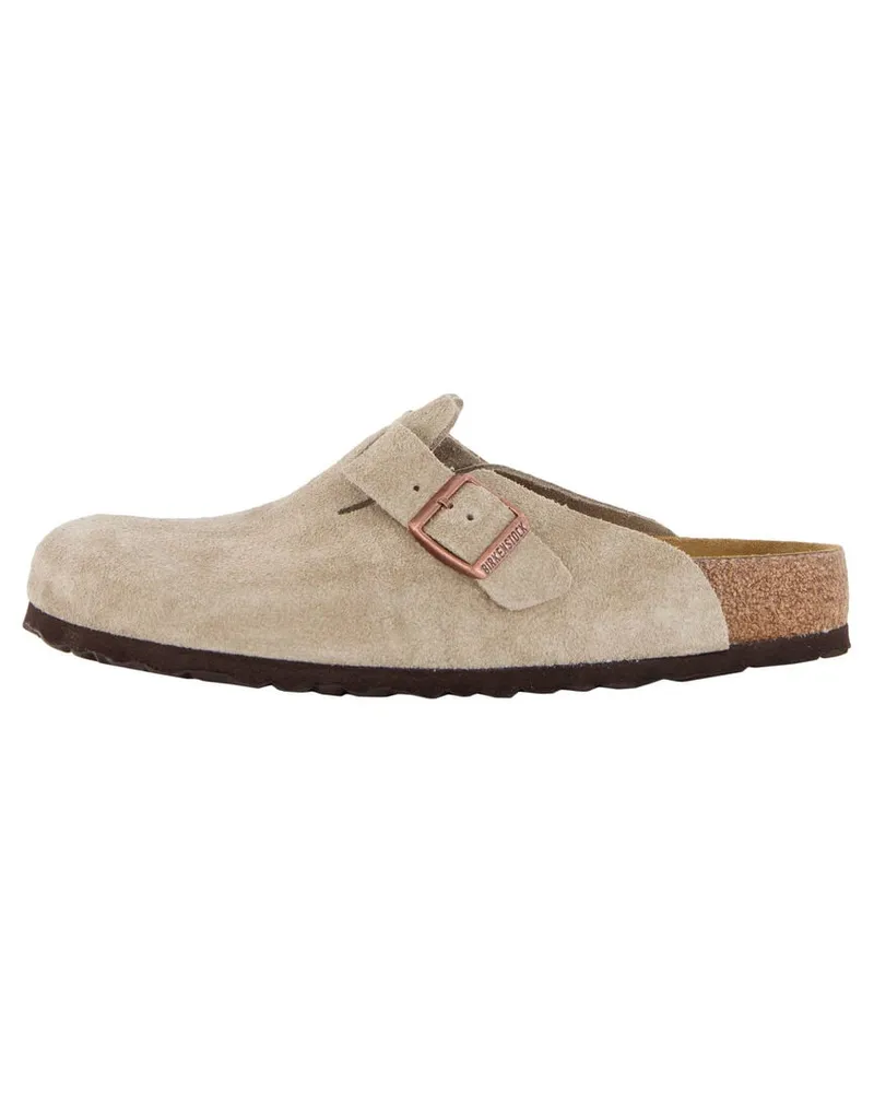 Birkenstock Herren Pantoletten BOSTON SFB VL TAUPE Offwhite