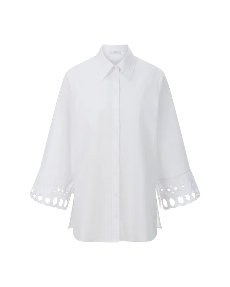 Riani Damen Bluse aus Popeline Weiss