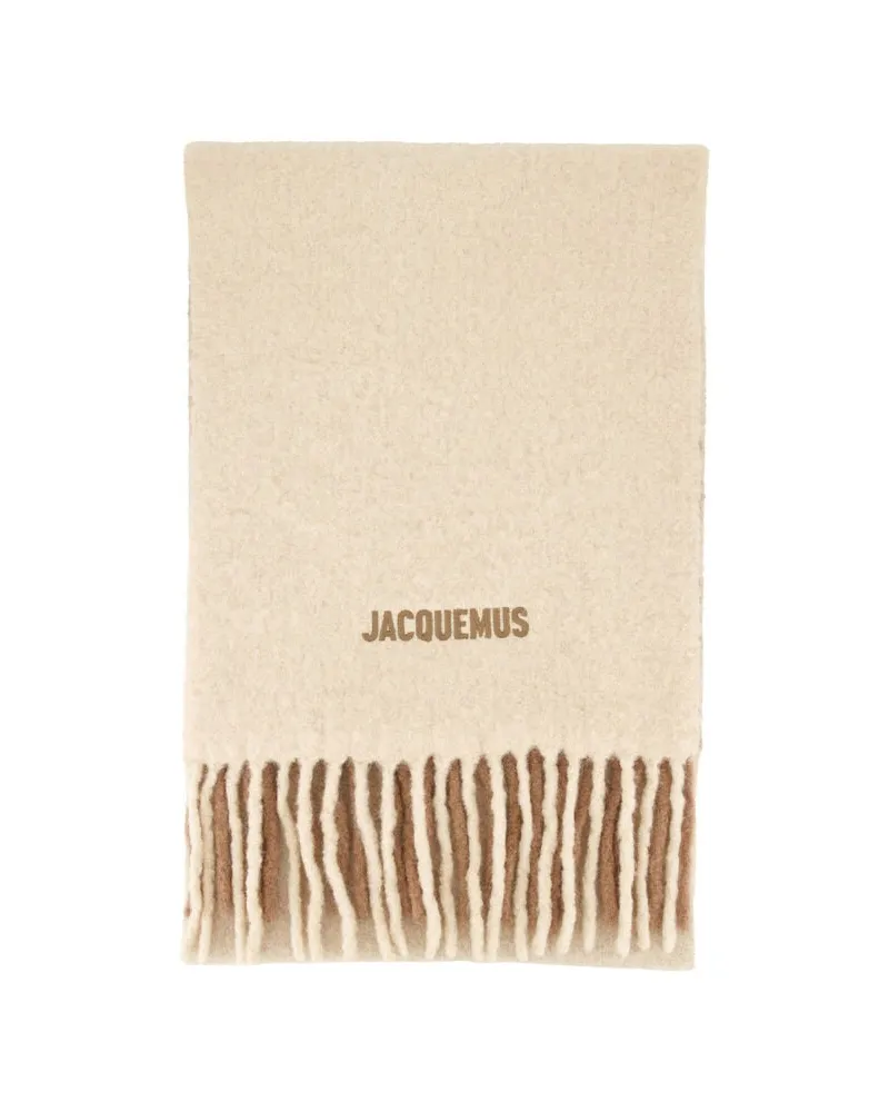 Jacquemus Wollschal L'ECHARPE MOISSON mit Alpaka Grau