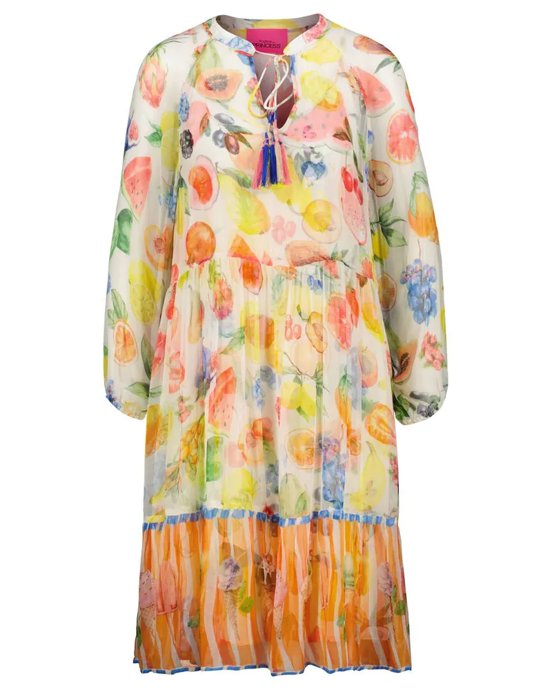 Frogbox Damen Chiffonkleid TUTTI FRUTTI DRESS Mehrfarbig