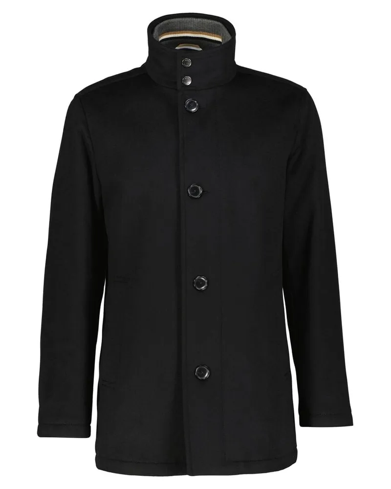HUGO BOSS Herren Wollmantel COXTAN Schwarz