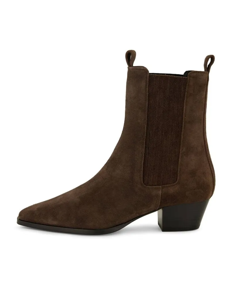 aeyde Damen Chelsea Boots AGATA COW SUEDE LEATHER Braun