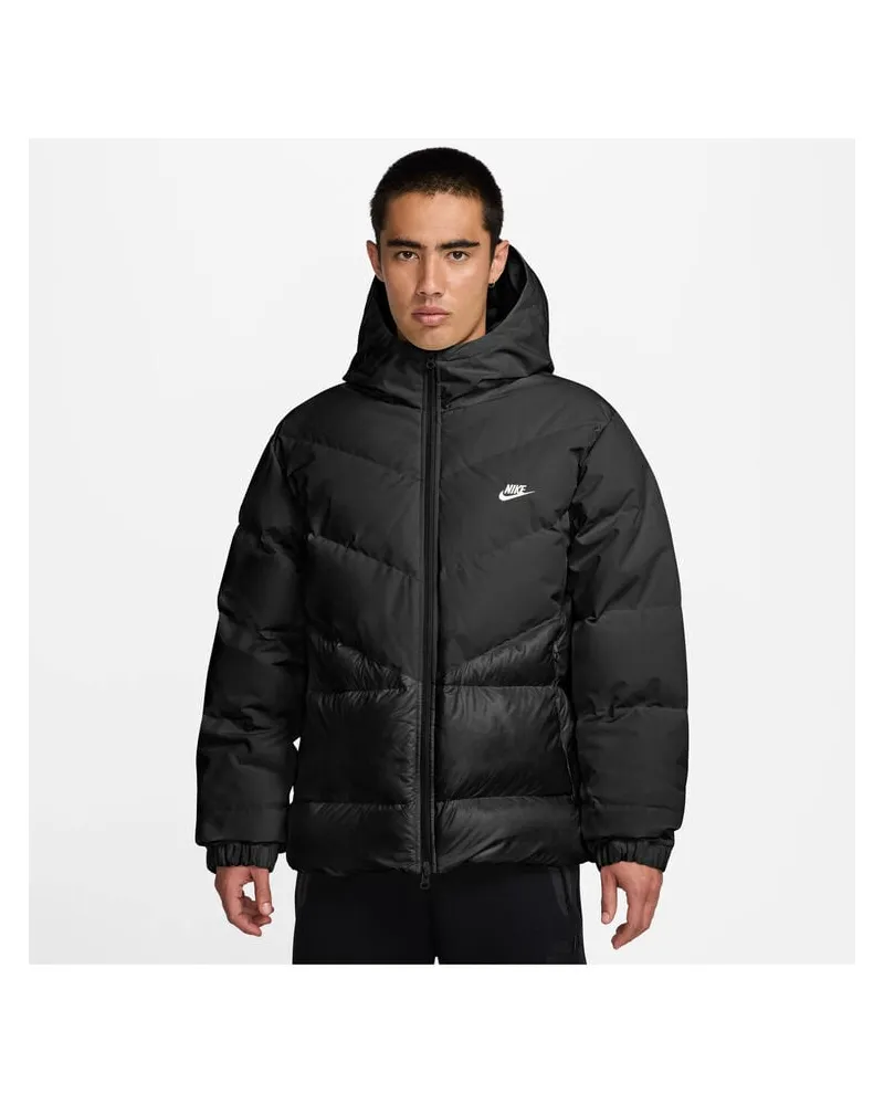 Nike Herren Daunenjacke mit Kapuze WINDRUNNER Schwarz