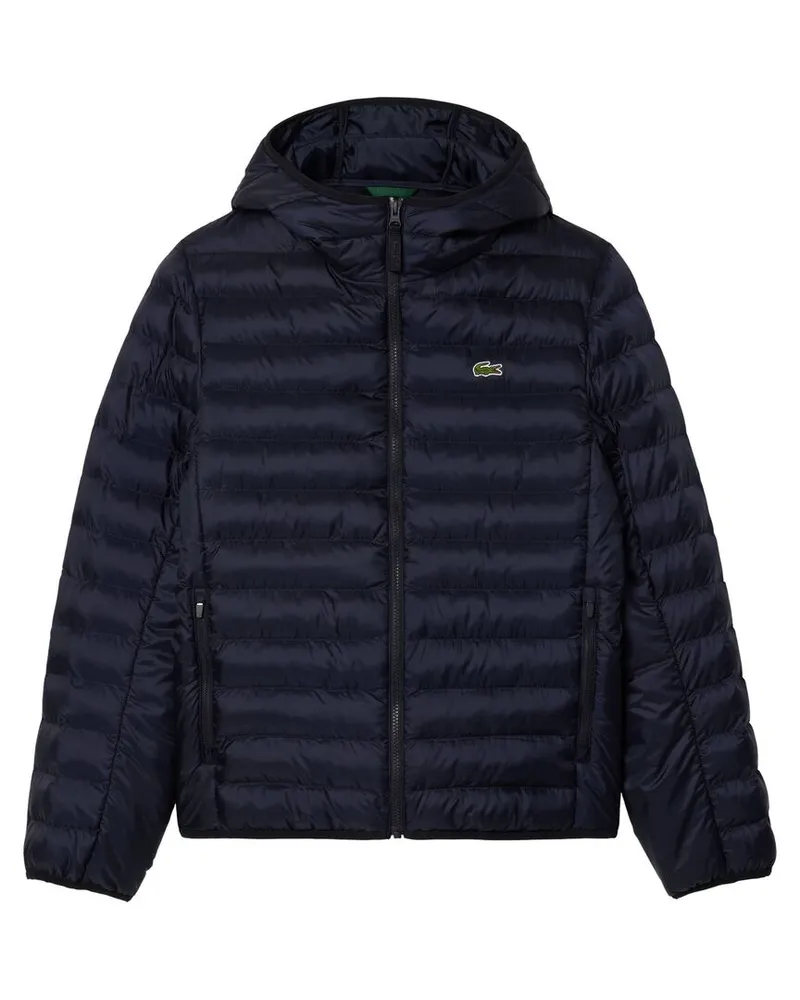 Lacoste Herren Steppjacke mit Kapuze wasserabweisend Marine