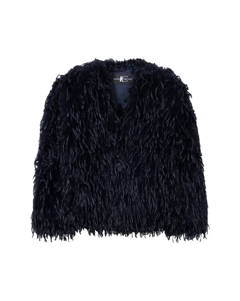 Luisa Cerano Damen Jacke in Feder-Optik Indigo