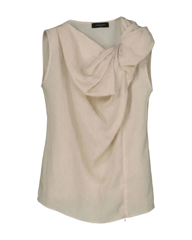 Fabiana Filippi Damen Top aus Leinen Sand