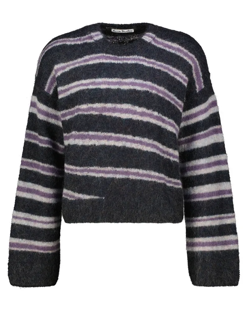 Acne Studios Herren Strickpullover mit Wolle und Mohair Anthrazit