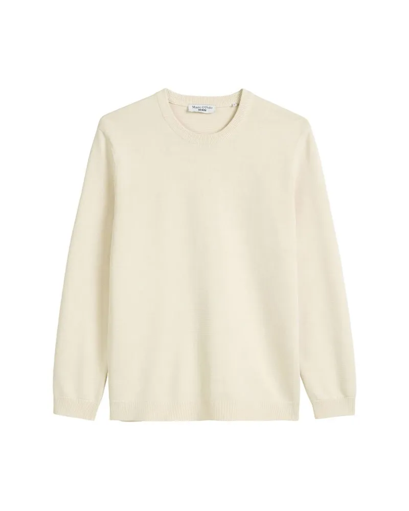 Marc O'Polo Herren Strickpullover aus Baumwolle Offwhite