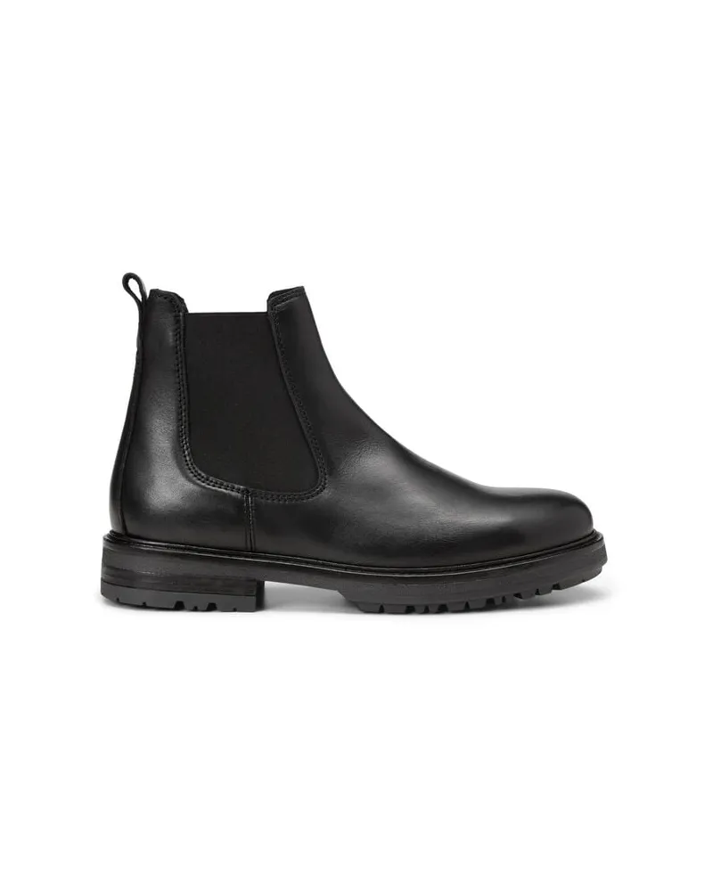 Marc O'Polo Herren Chelsea Boots aus Leder Schwarz