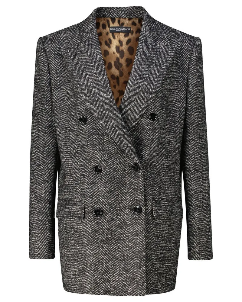 Dolce & Gabbana Damen Blazer mit Wolle Anthrazit