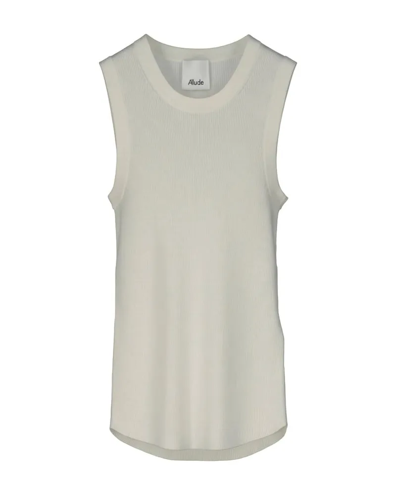 ALLUDE Damen Top aus Wolle Weiss